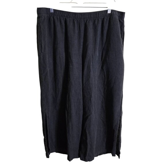 Patagonia Garden Island Pants Pull On Wide  Slit Cropped Pockets Hemp Size XL - Picture 2 of 8